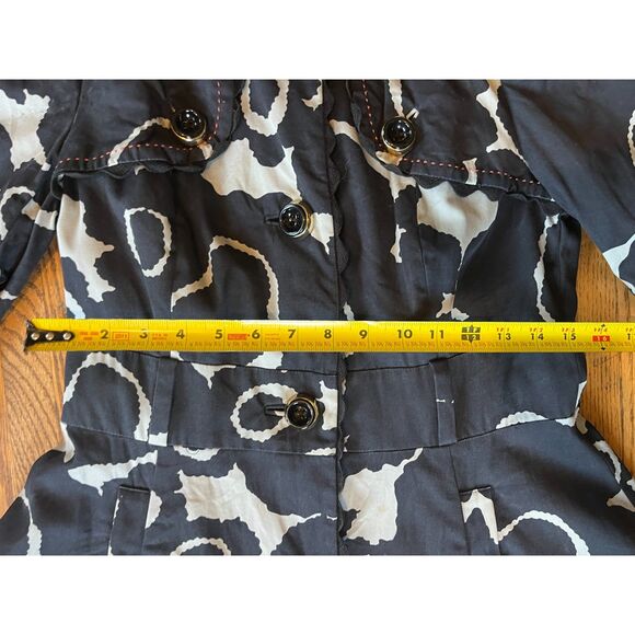 Anthropologie Leifsdottir Black Pattern Button Up Coat Jacket Women's Size Small - Picture 9 of 10
